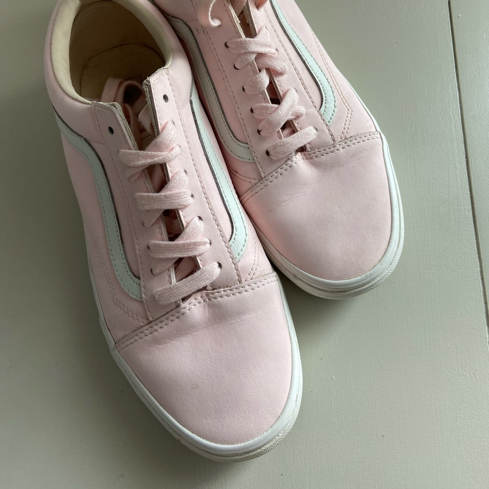 Pink leather Vans